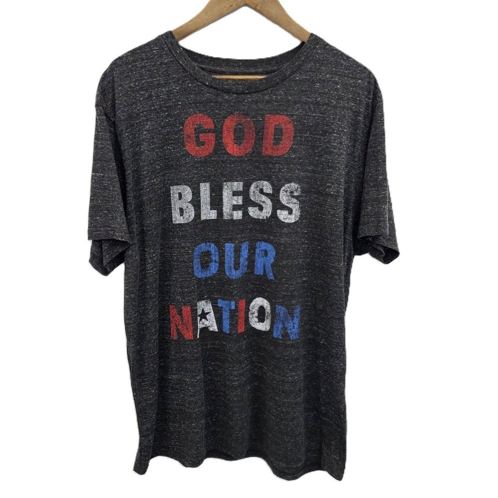 Patriotic God Bless Our Nation Graphic Mens T-Shirt Size XL 46-48 Celebration‎